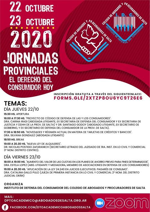 JORNADAS PROVINCIALES “EL DERECHO DEL CONSUMIDOR HOY”