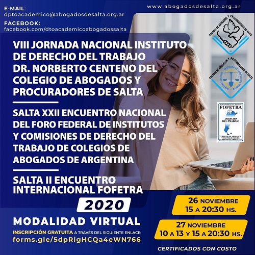 VIII JORNADA NACIONAL INSTITUTO CENTENO – XXII ENCUENTRO NACIONAL FOFETRA Y II ENCUENTRO INTERNACIONAL FOFETRA