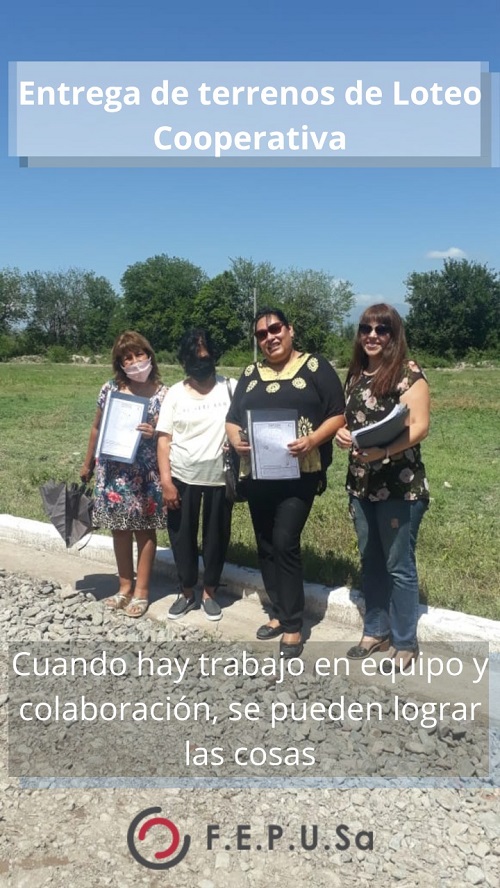 ENTREGA DE TERRENOS DE LOTEO COOPERATIVA