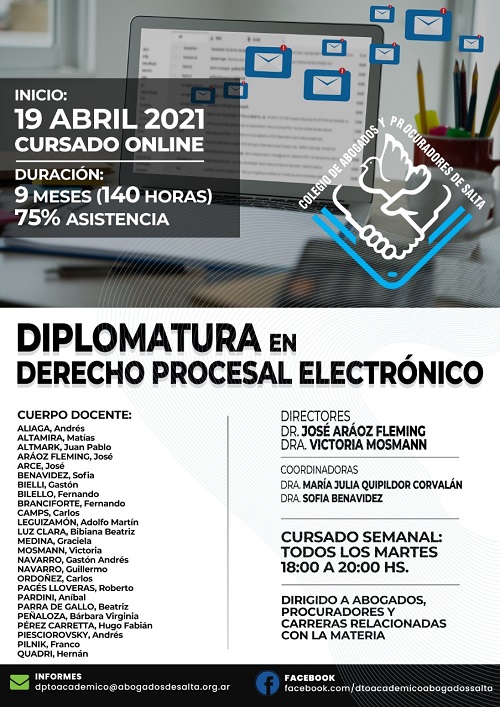 DIPLOMATURA EN DERECHO PROCESAL ELECTRÓNICO