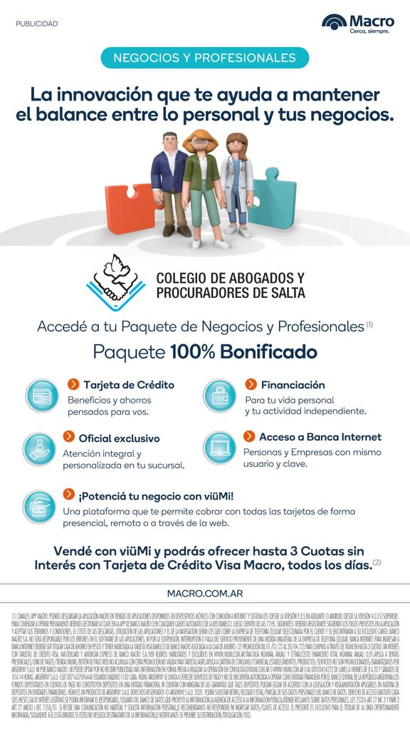 CONVENIO BANCO MACRO CHARLA INFORMATIVA  20 ABRIL 14.30 HS. POR ZOOM