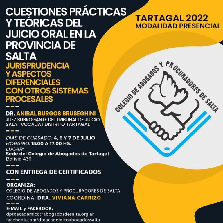 📚 TARTAGAL: CUESTIONES PRÁCTICAS Y TEÓRICAS DEL JUICIO ORAL EN LA PROVINCIA DE SALTA