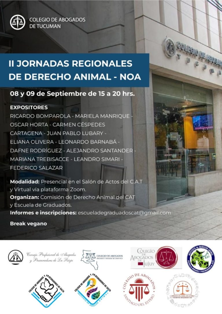 TITULO: II JORNADAS REGIONALES DE DERECHO ANIMAL – NOA