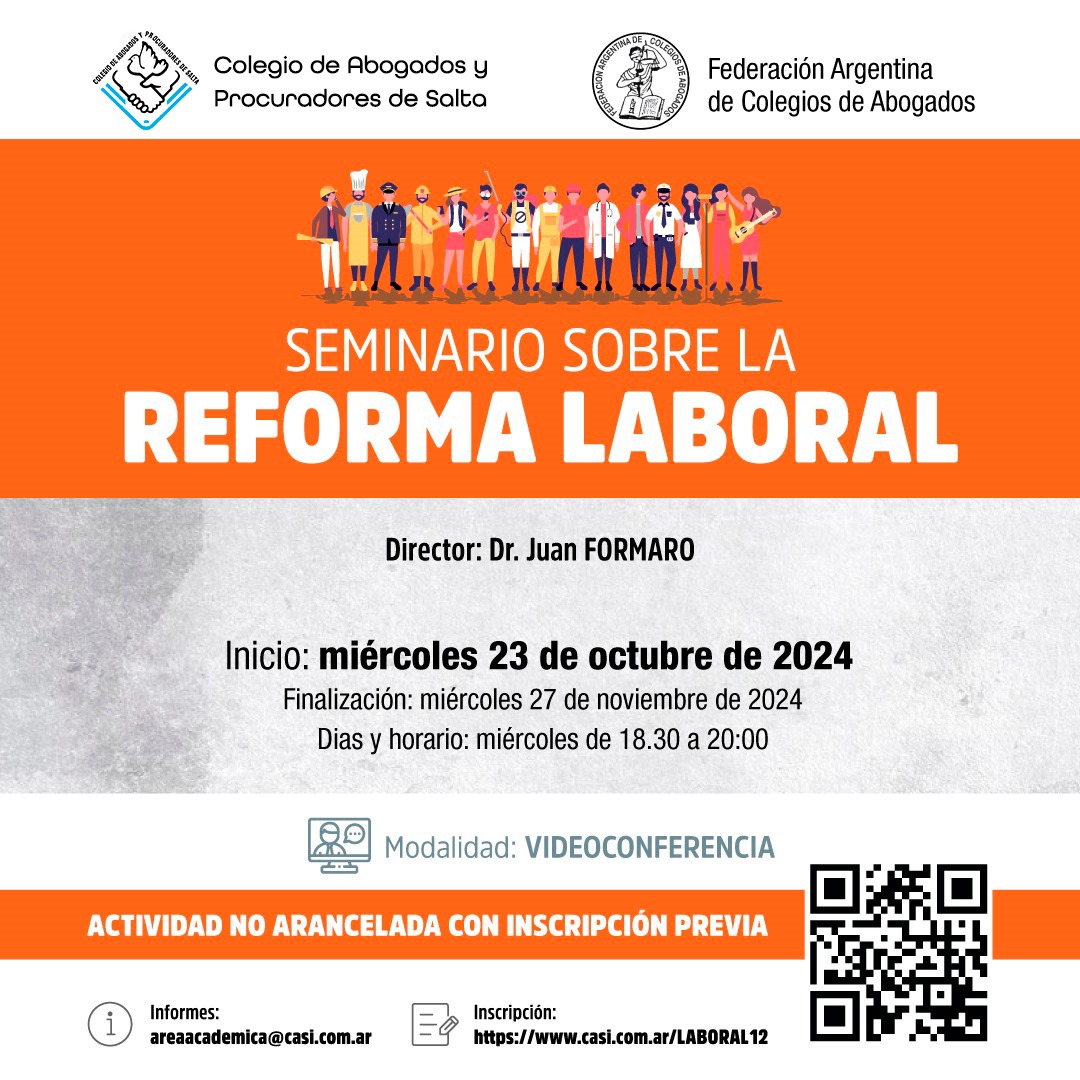 SEMINARIO: REFORMA LABORAL 2024 - Colegio de Abogados y Procuradores de