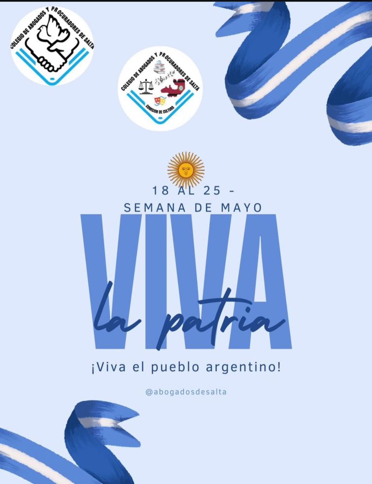 18 AL 25 – SEMANA DE MAYO  “VIVA LA PATRIA”